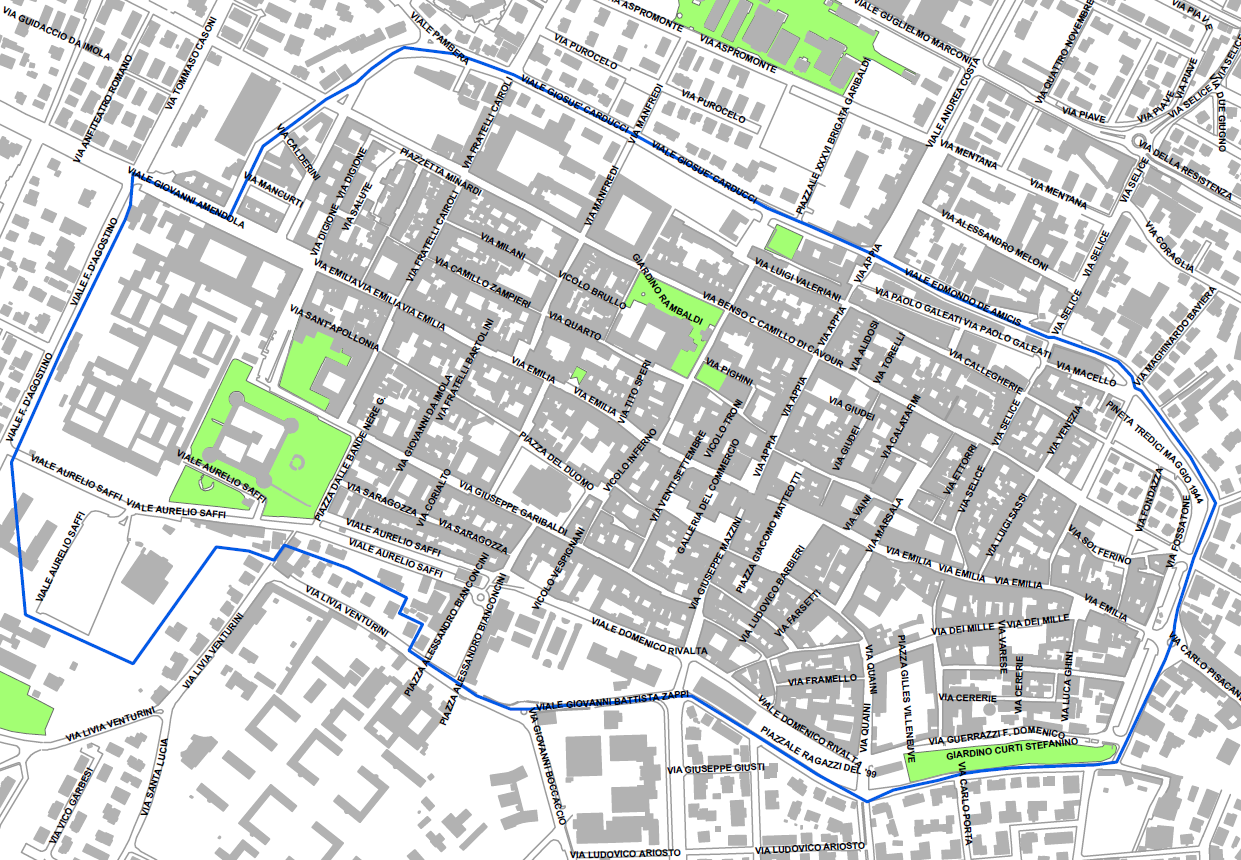 centro storico con vie perimetrali