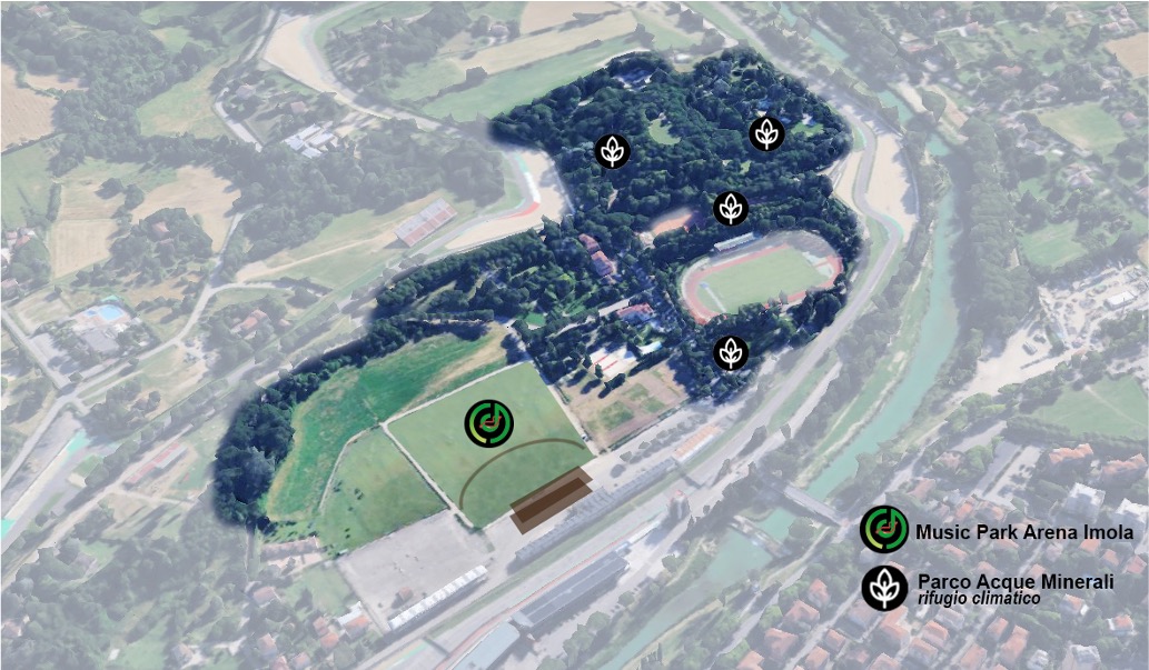Music partk arena, dall'alto